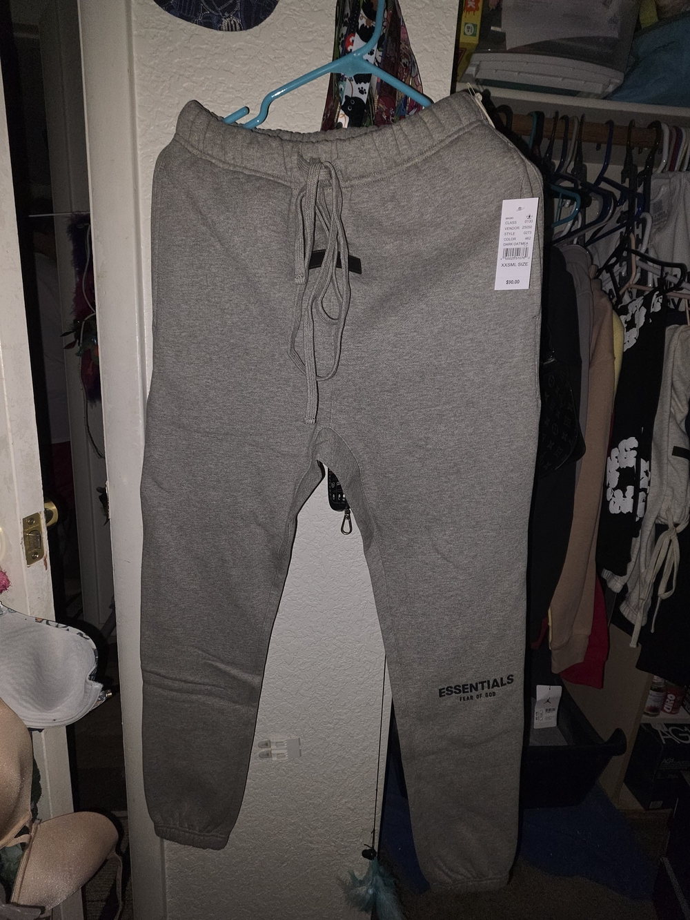 Essentials Men’s Heather Gray Drawstring Joggers